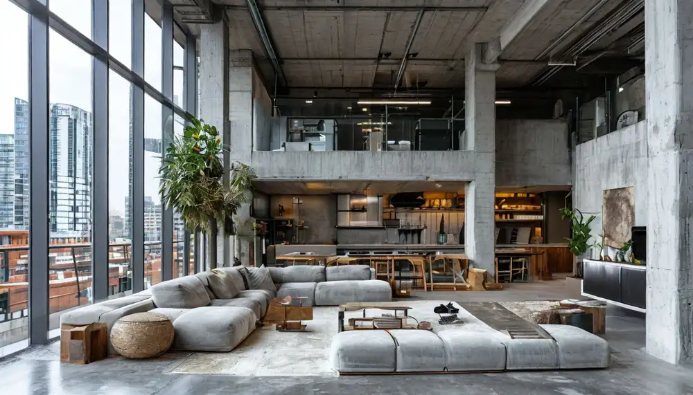 Бетон: от серого материала до модного элемента интерьера