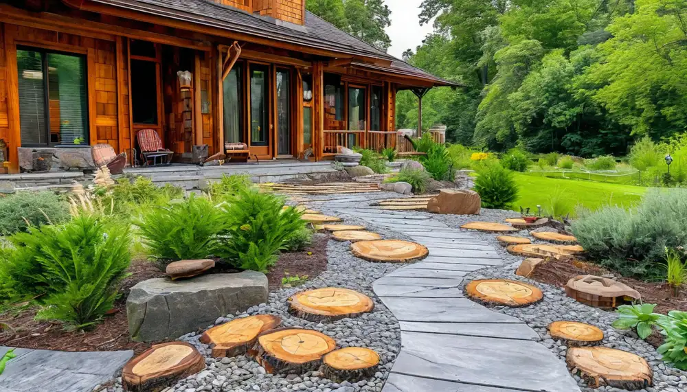 Деревянные садовые дорожки