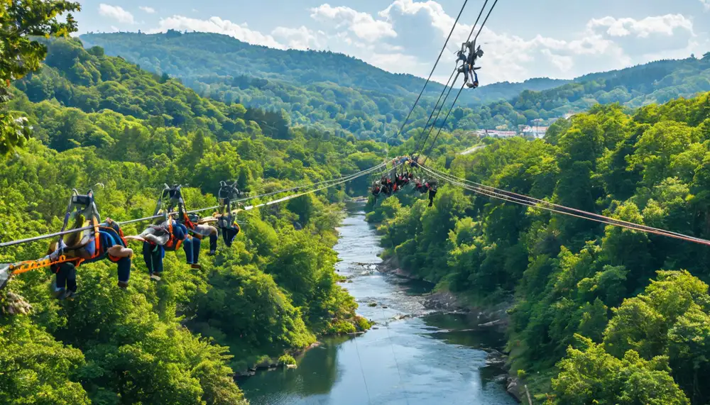 Экстремальный аттракцион zip line