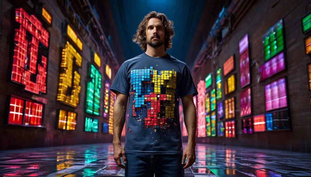 Футболка с игрой Тетрис