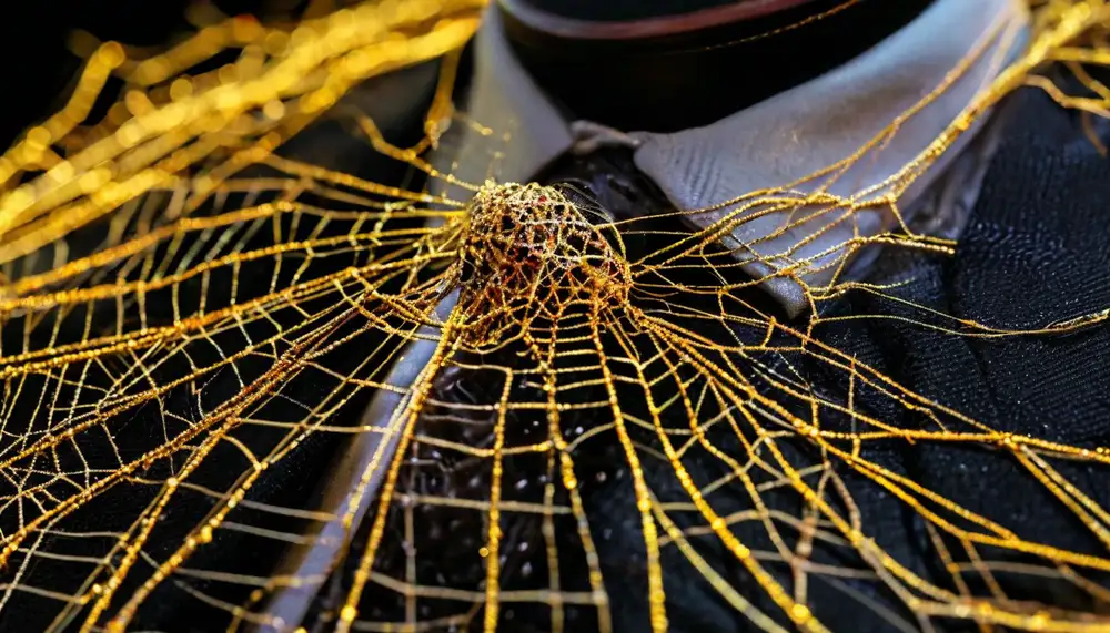 Галстуки из искусственной паутины: производство