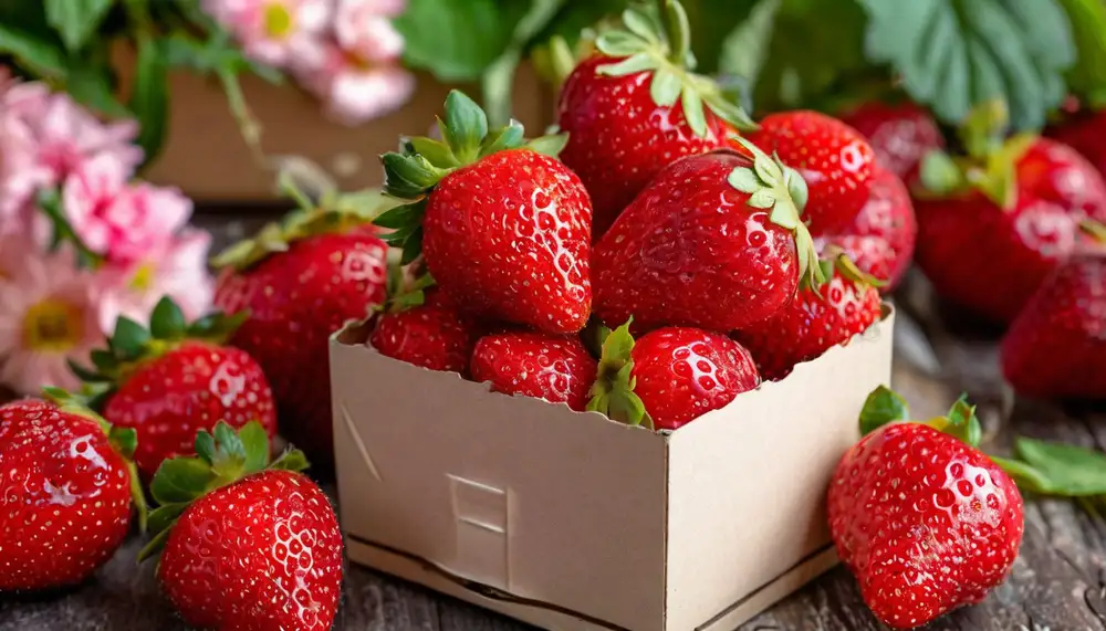 Клубника в букетах