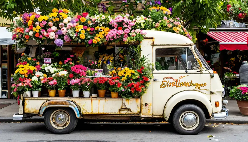 Магазин цветов на колесах