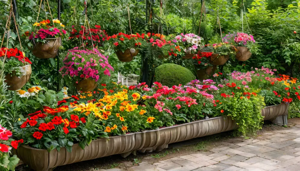 Подвесные клумбы: креативное озеленение