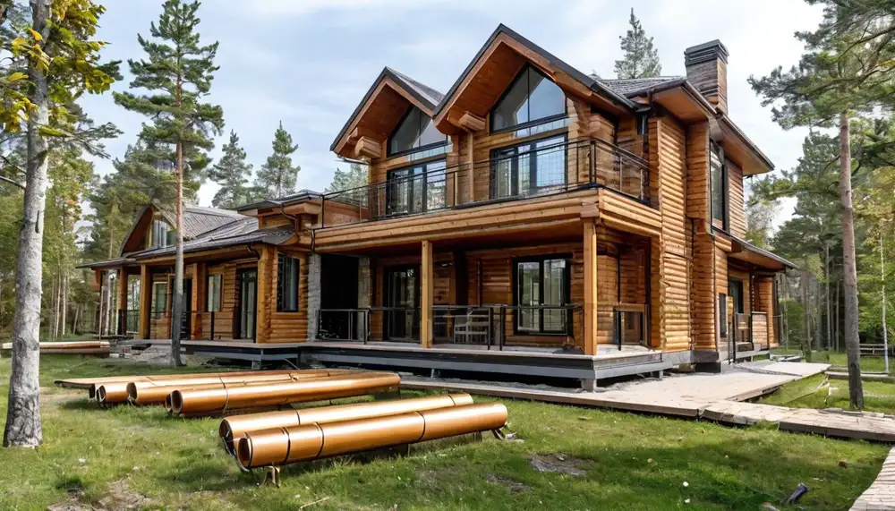 Производство свай из дерева