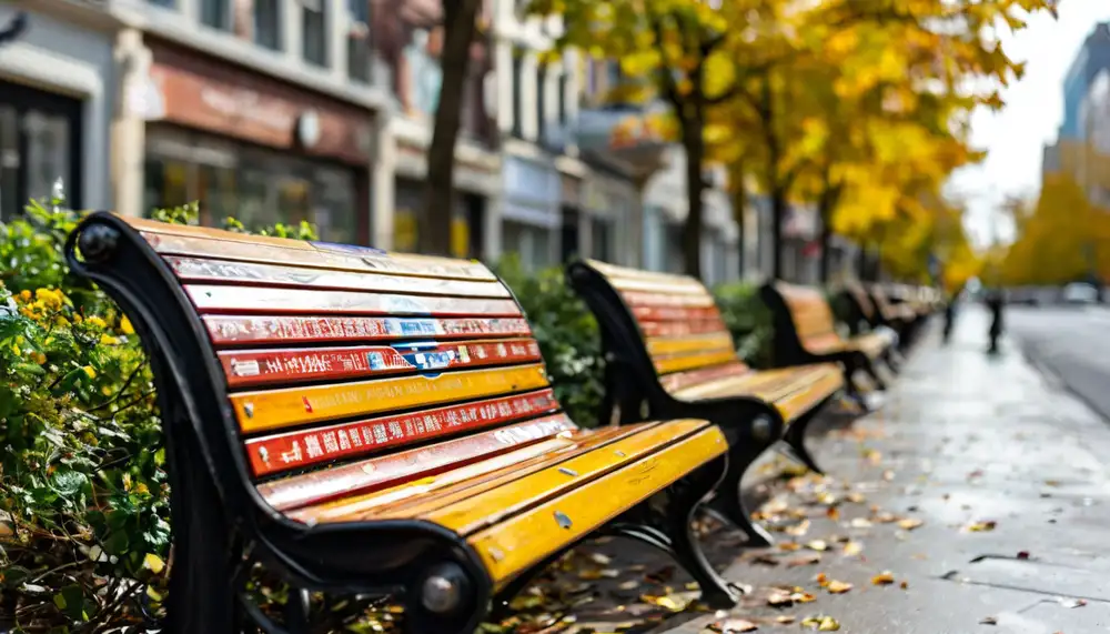 Реклама на уличных скамейках