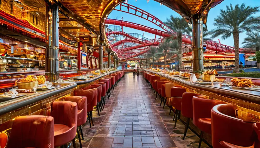 Ресторан RollercoasterRestaurant: заказ еды на горках